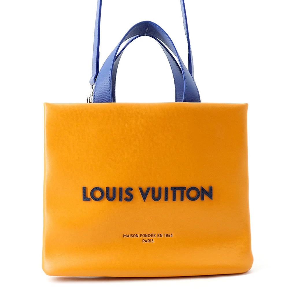 Louis Vuitton Tote Bag Leather Shopper Shoulder Bag Gold